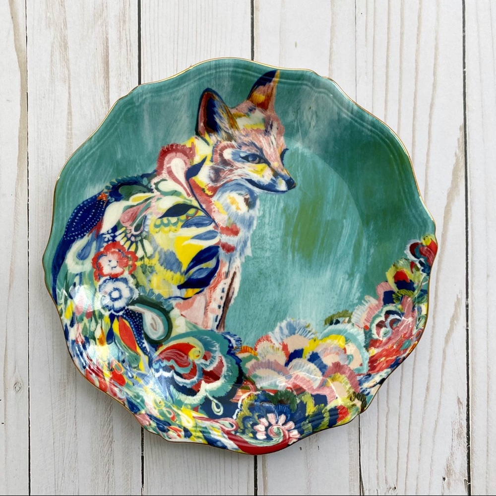 Anthropologie Starla Halfmann “Fancy Fox II” Plate